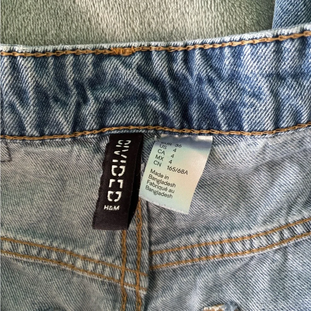 H&M Blue Distressed Wide Leg Jeans - Picture 9 of 16